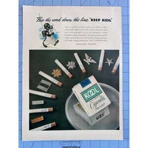 1942 Original WWII KOOL CIGARETTES Keep Kool Military Rank Pins Tobacco Print Ad